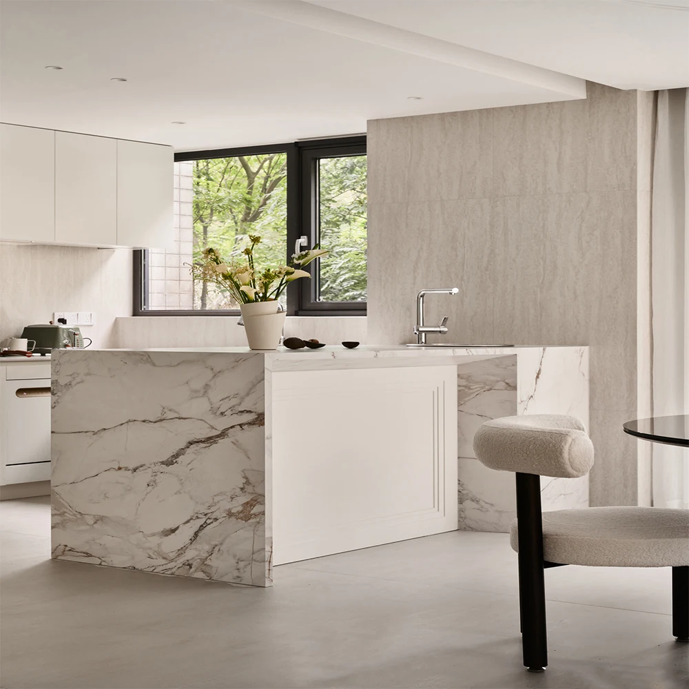 Modern Solid Wood Cabinet Handles with Marble Aluminium Pole Seamless Base Kitchen Storage From China