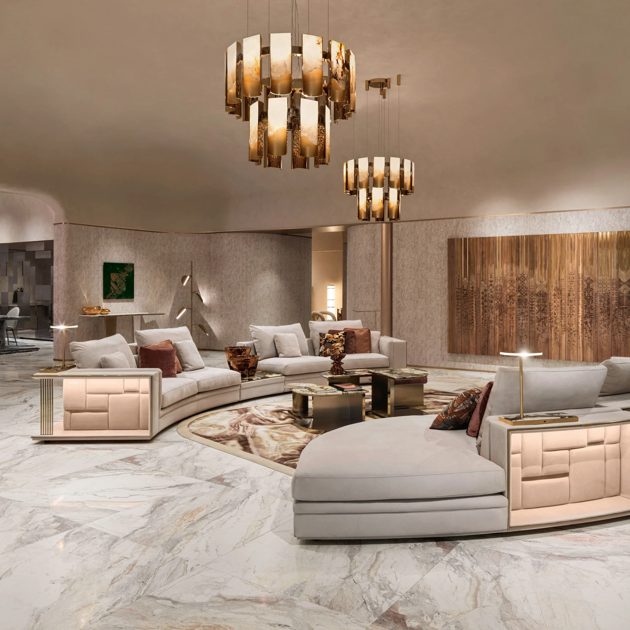 Luxury Contemporary High-End 4m Set Corner Fabric Sofa Velvet Luxury L-Shaped Sectional Sofas for Home Luxury