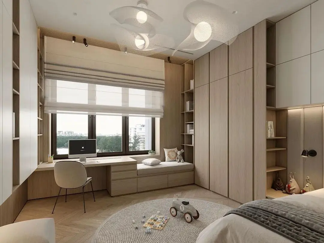 Custom-Made Modern Office Book Cases Study Room Open Bookshelf Open Bookcase Office Desk Household Desk Villa Office Furniture - Image 6