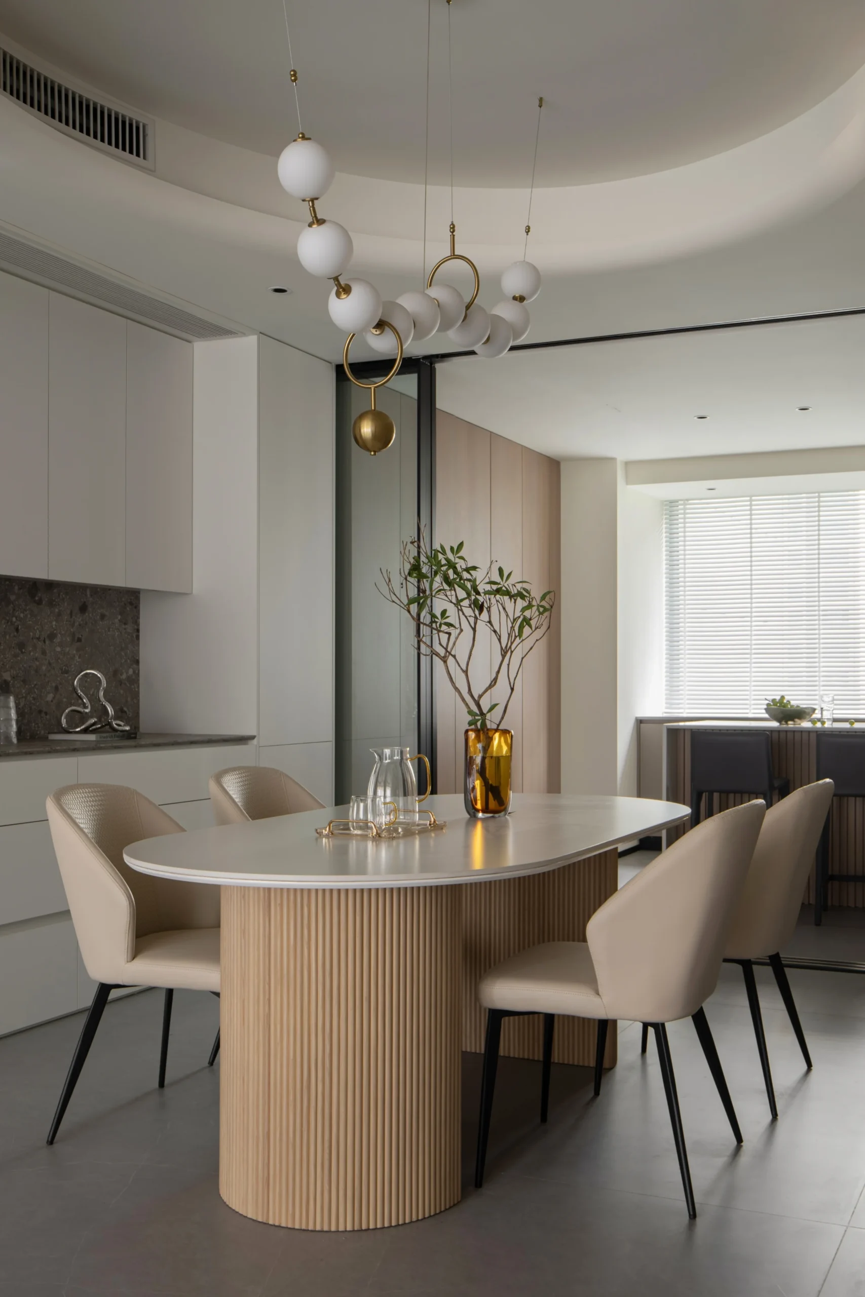 Interior Design Custom Furniture Wooden Cabinet Bookshelf Dining Room - Image 3