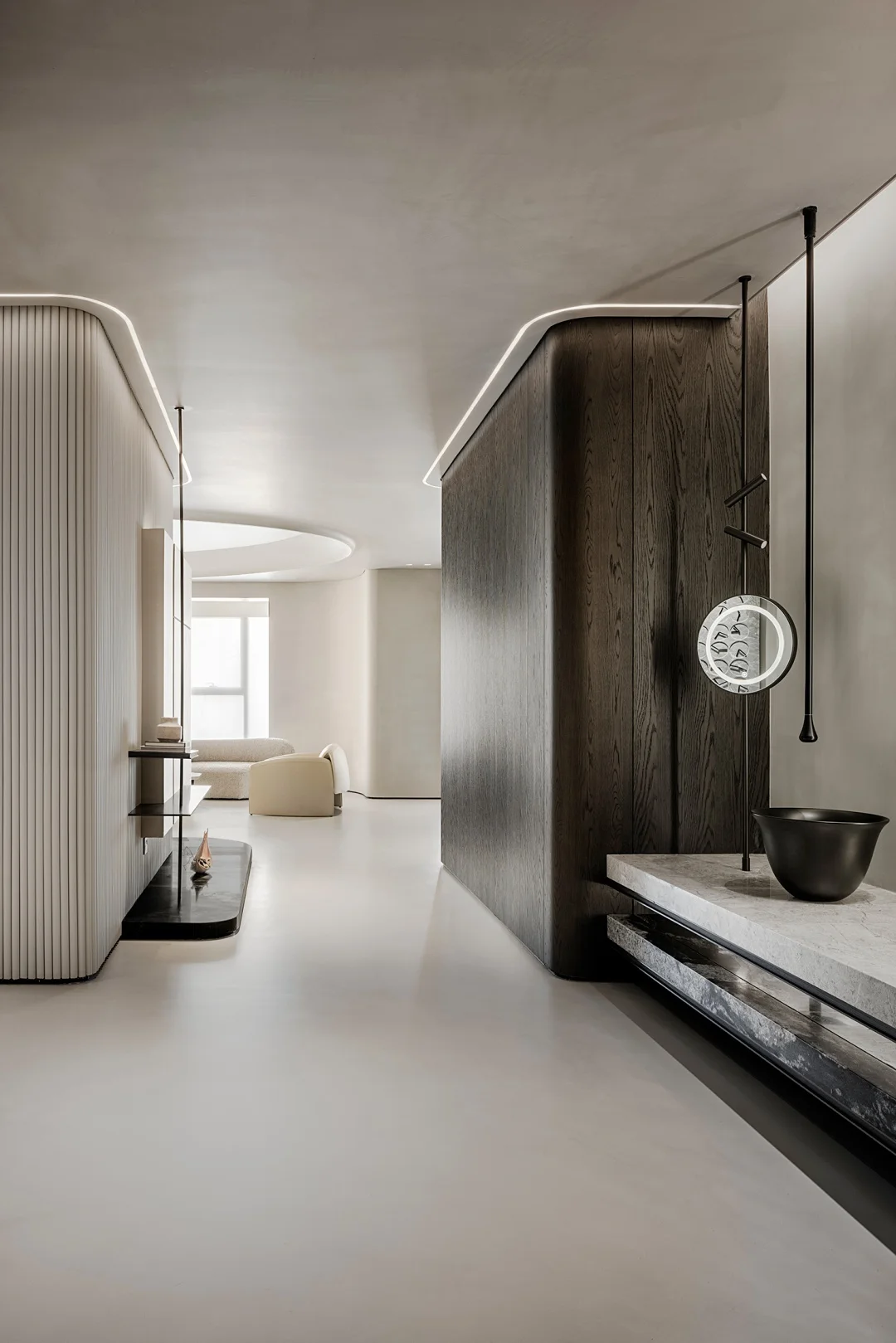 Apartment Villa Design Kitchen Cabinet Design Interior Design of High-Volume Villas Sofa Wine Cabinet Living Room - Image 12