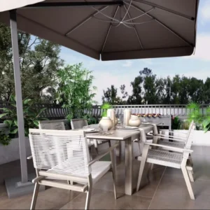 Durable Teak Lounge Rattan Sets Waterproof Luxury Outdoor Furniture for Garden Patio Sunbeds Dining Outdoor Leisure Sofa Set