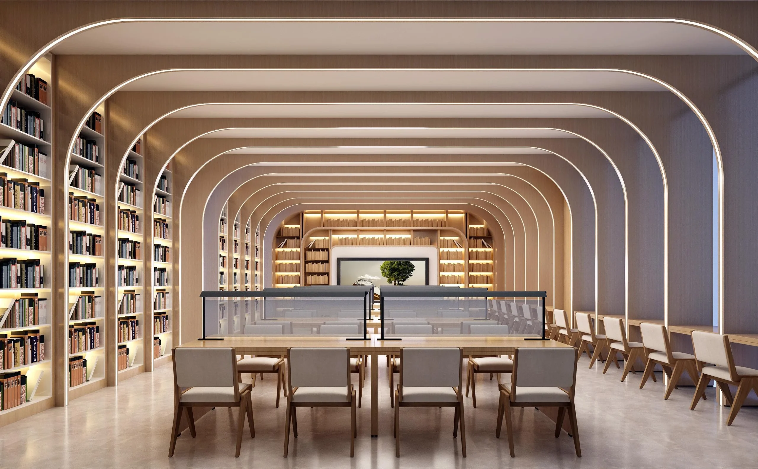 Library Bookshelf Steel Bookshelves for Archives Reading Room Bookshelves Bookstore Bookshop Book Wall StudyRoom Cultural Center - Image 4