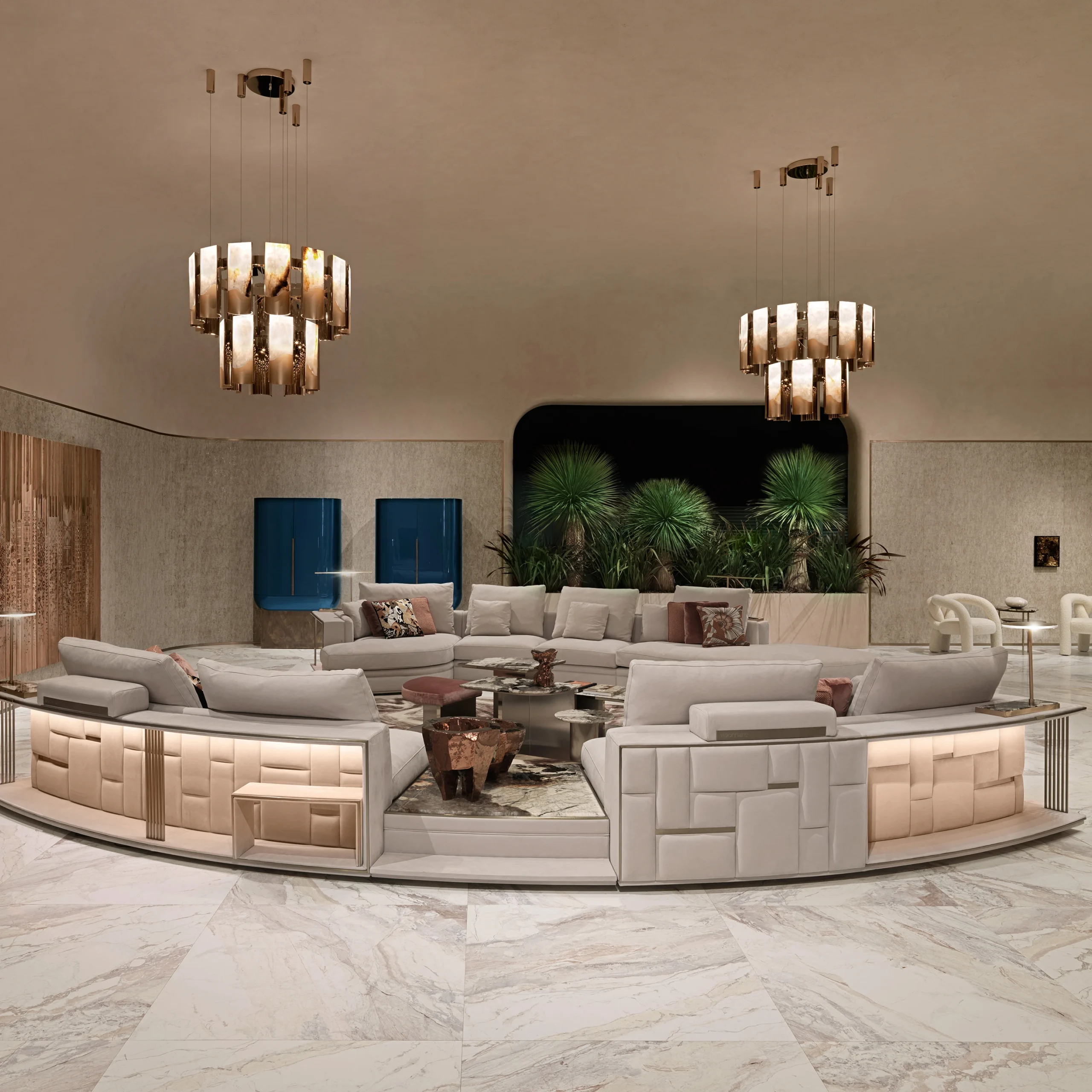 Luxury Contemporary High-End 4m Set Corner Fabric Sofa Velvet Luxury L-Shaped Sectional Sofas for Home Luxury - Image 3