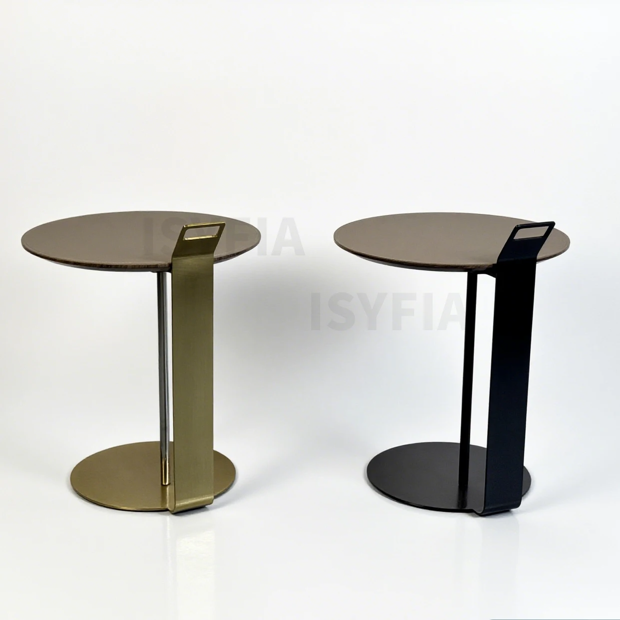 Outdoor and Indoor Metal Carbon Steel Side Coffee Table Round Panel Leather Metal Leg for Home Furniture - Image 4