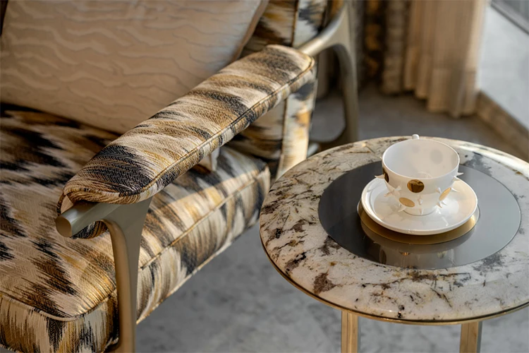 Luxury Custom Natural Marble Irregular Coffee Table Living Room Center Table Stainless Steel Sofa Tea Table for Villa Hotel - Image 13