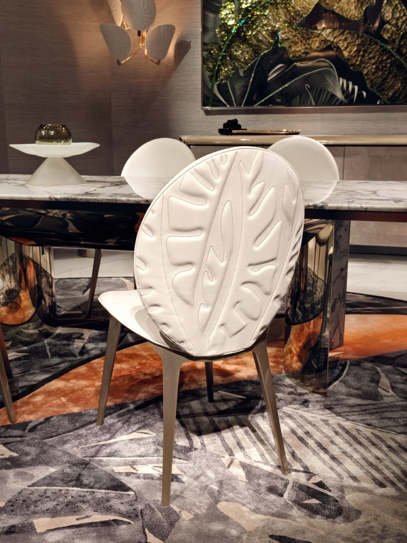 Wholesale Modern UK Style Marble Table for Home Office and Hotel Dining Chair Luxury Furniture Home Set - Image 4