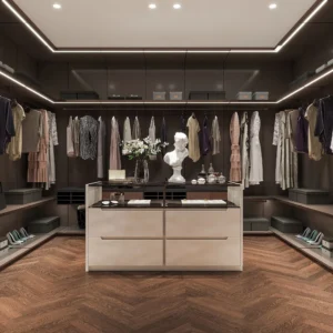 Open Wardrobe Closet Portable Custom Bedroom Furniture Melamine Wood Style for Home or Apartment Use