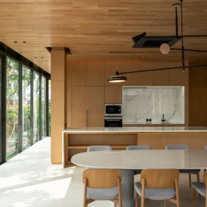 Customized Classic Wood Grain Kitchen Cabinet for Villas Classic Wood Kitchen Cabinet Apartment