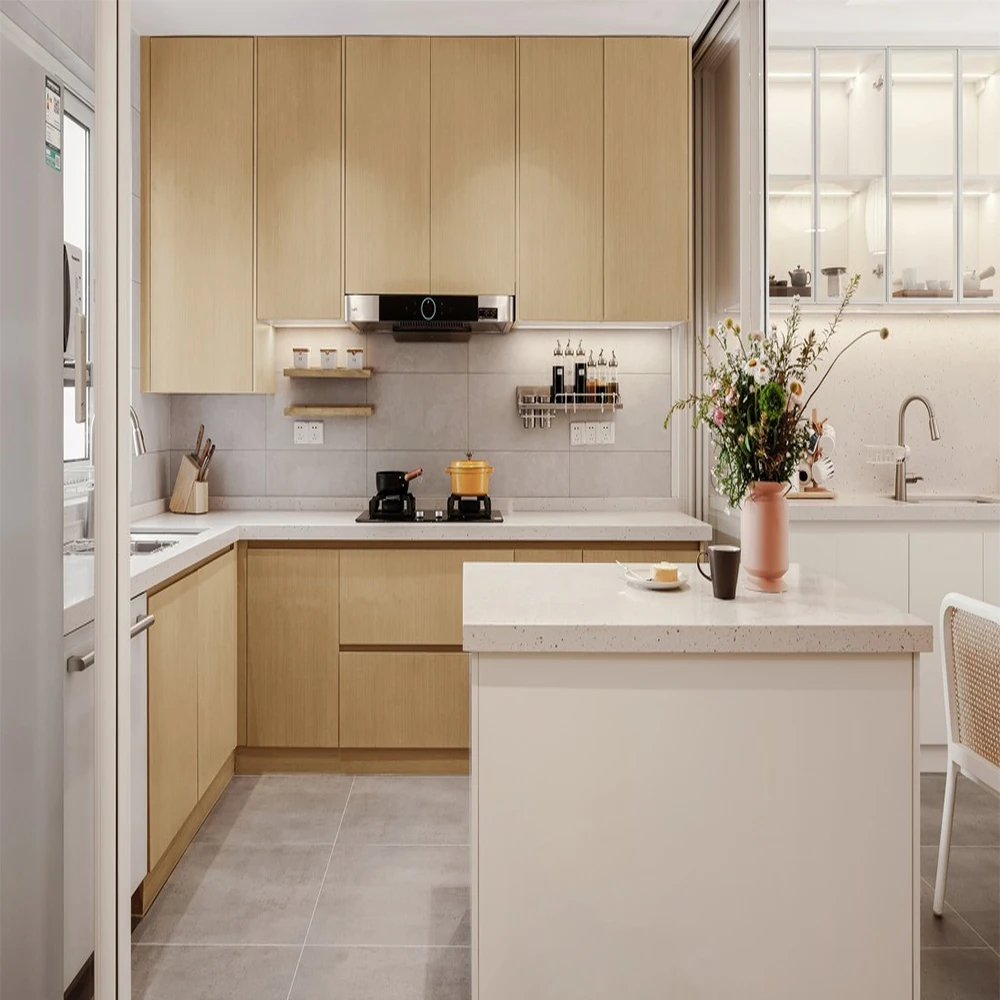 Modern Solid Wood Cabinet Handles with Marble Aluminium Pole Seamless Base Kitchen Storage From China - Image 5