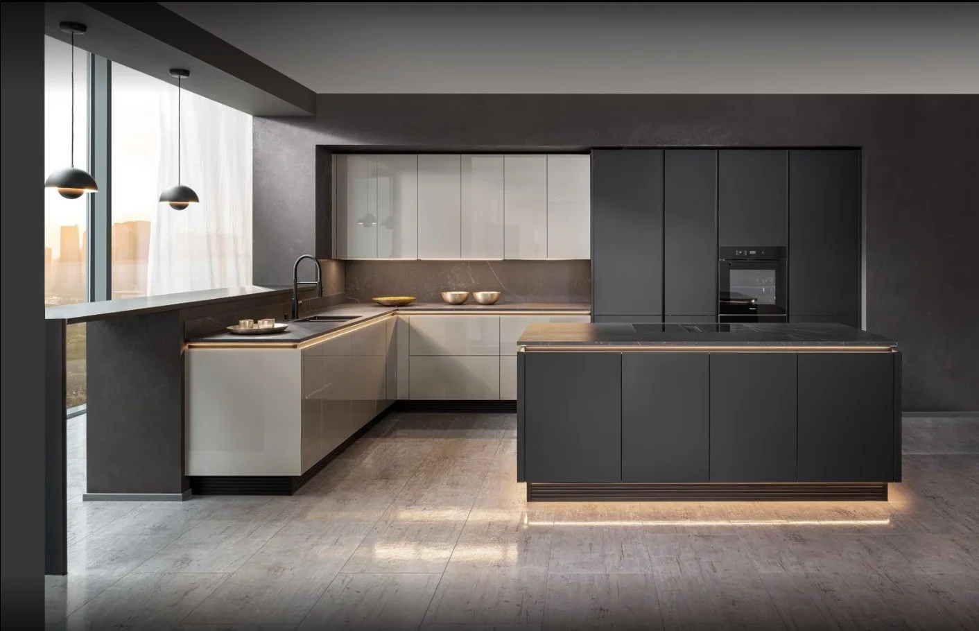 Custom Designed Modern Kitchen Cabinets with Aluminium Handle Stainless Steel Features Plywood Construction - Image 9