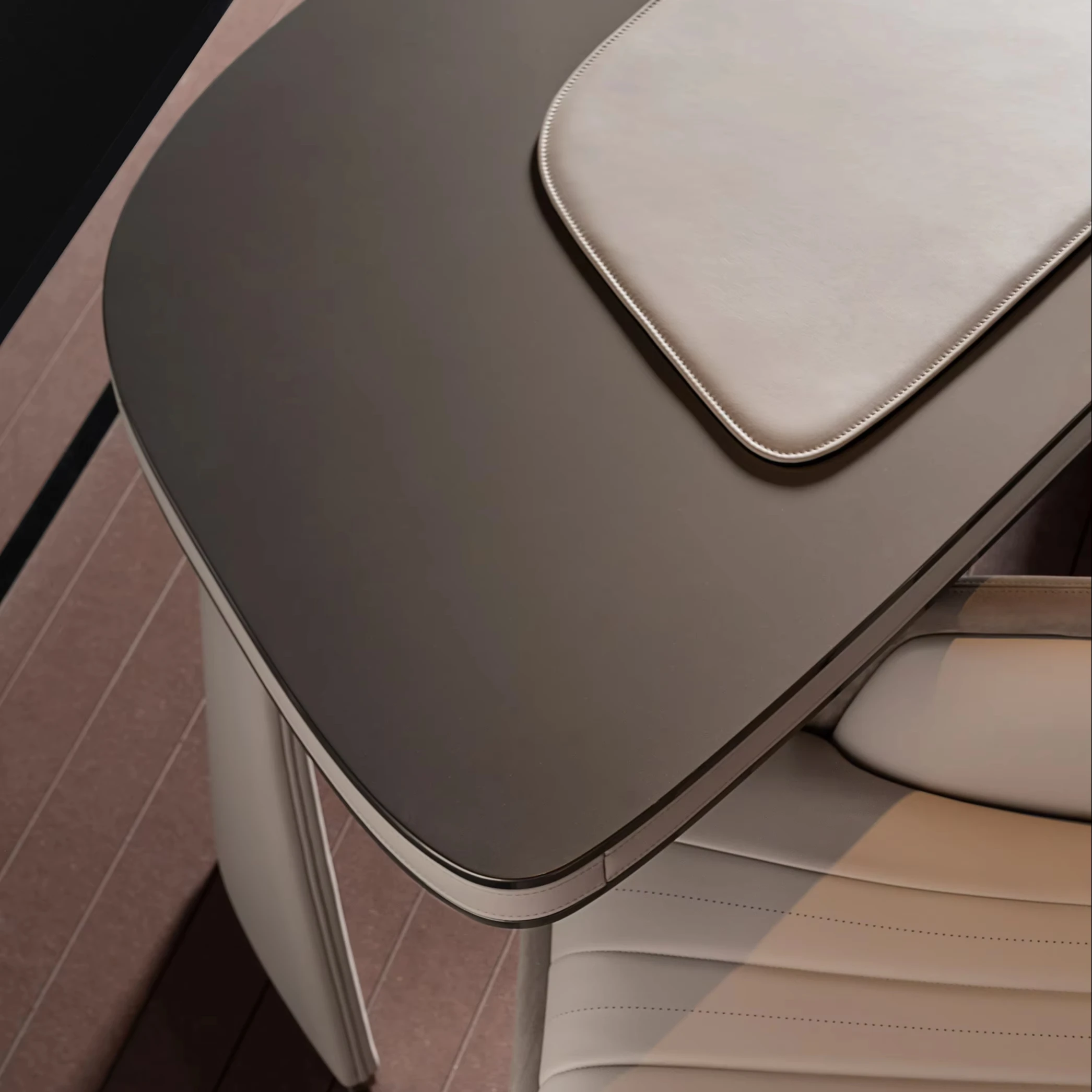 Luxury Modern Home Office Chair Set for Executives CEOs Made of Marble Panel with Stainless Steel Executive Home Manager Chair - Image 3