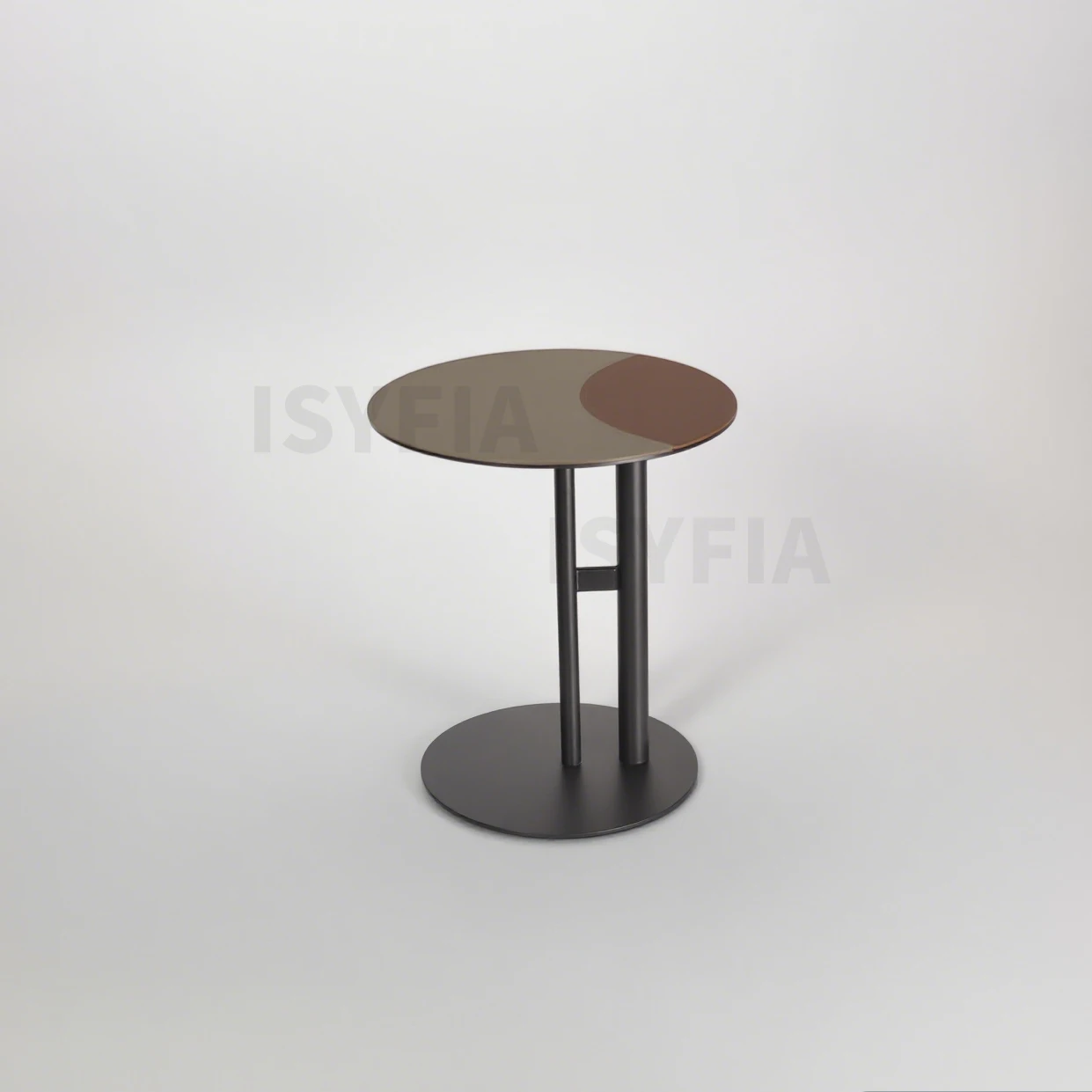Mini Duotone Modern Minimalism Living Room Furniture Saddle Leather Corner Table with Metal for Home Use - Image 8