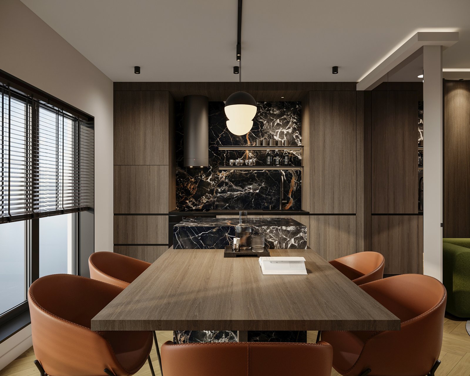 Apartment Villa Design Kitchen Cabinet Design Interior Design of High-Volume Villas Sofa Wine Cabinet Living Room - Image 5