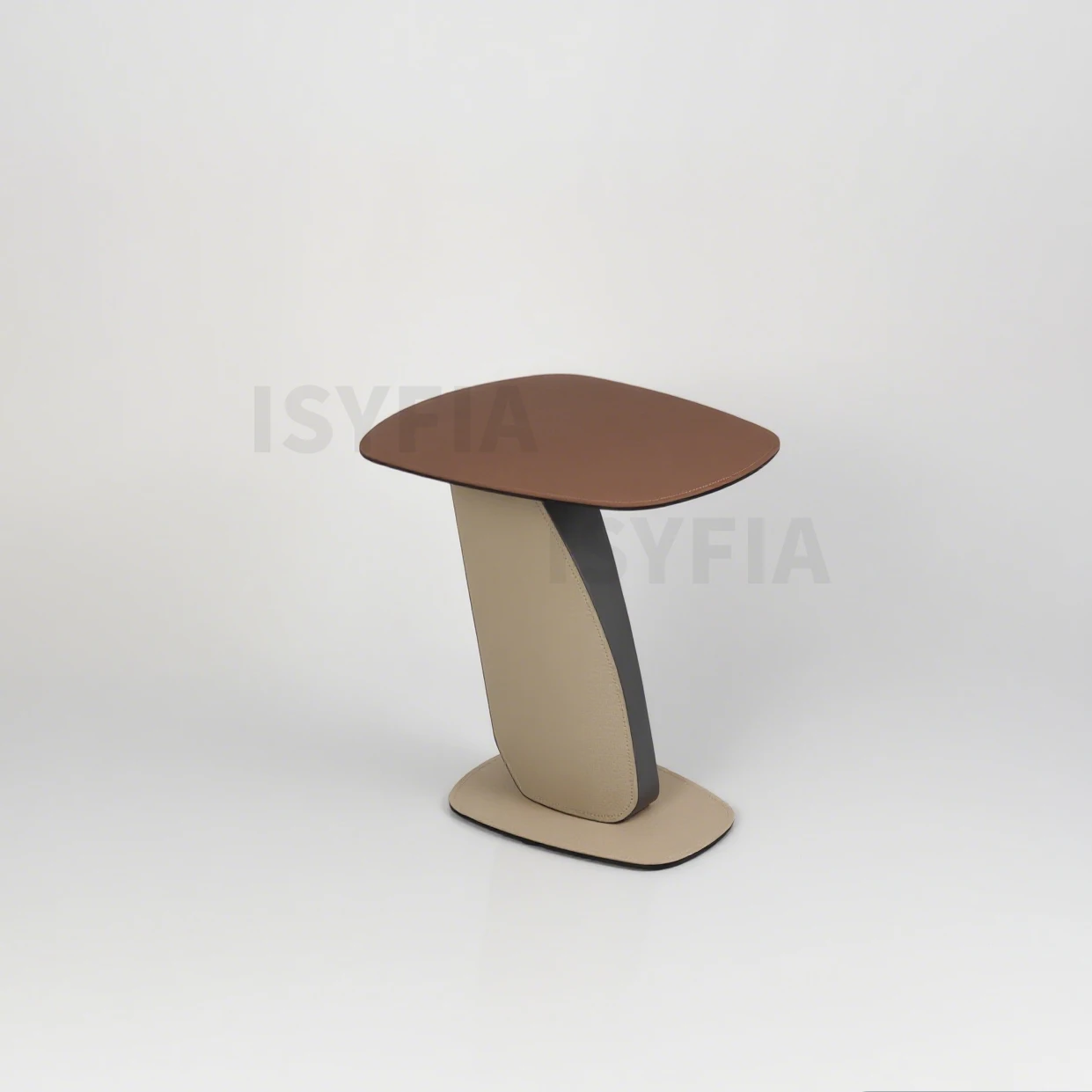 Leather Panel Wood Base Sofa Side Tables Carbon Steel Side Table Living Room Furniture for Apartment Villa Office Home - Image 5