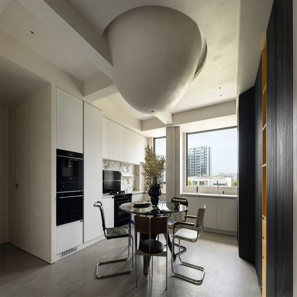 Luxury Stainless Steel Kitchen Cabinets with Complete Solid Wood Hardware Accessories for Home Use - Image 3