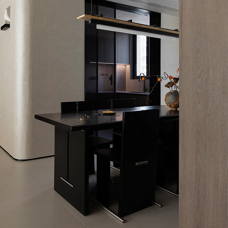 Modern Glossy Minimalism Solid Wood Kitchen Cabinet Home Improvement Panel Cupboard Design for Villa Apartment Dining Room Sets - Image 2