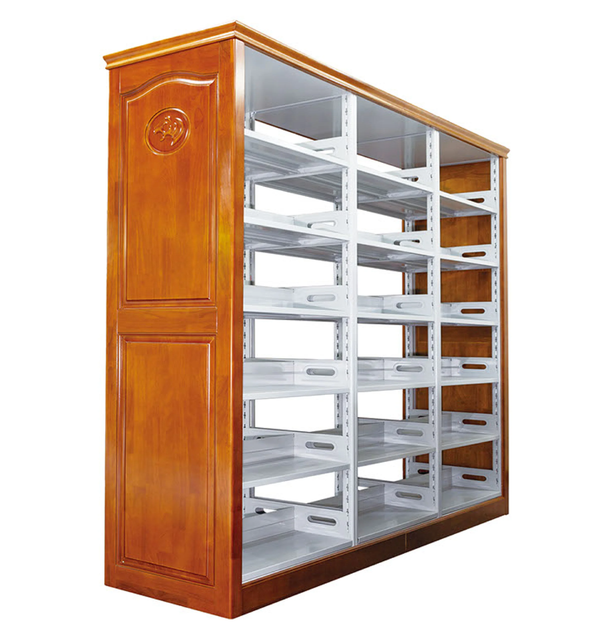 Library Bookshelf Steel Bookshelves for Archives Reading Room Bookshelves Bookstore Bookshop Book Wall StudyRoom Cultural Center - Image 2