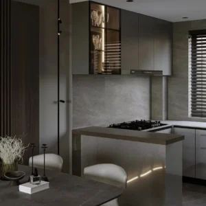 Apartment Villa Design Kitchen Cabinet Design Interior Design of High-Volume Villas Sofa Wine Cabinet  Living Room