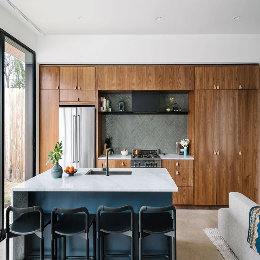 Modern Solid Wood Cabinet Handles with Marble Aluminium Pole Seamless Base Kitchen Storage From China - Image 4