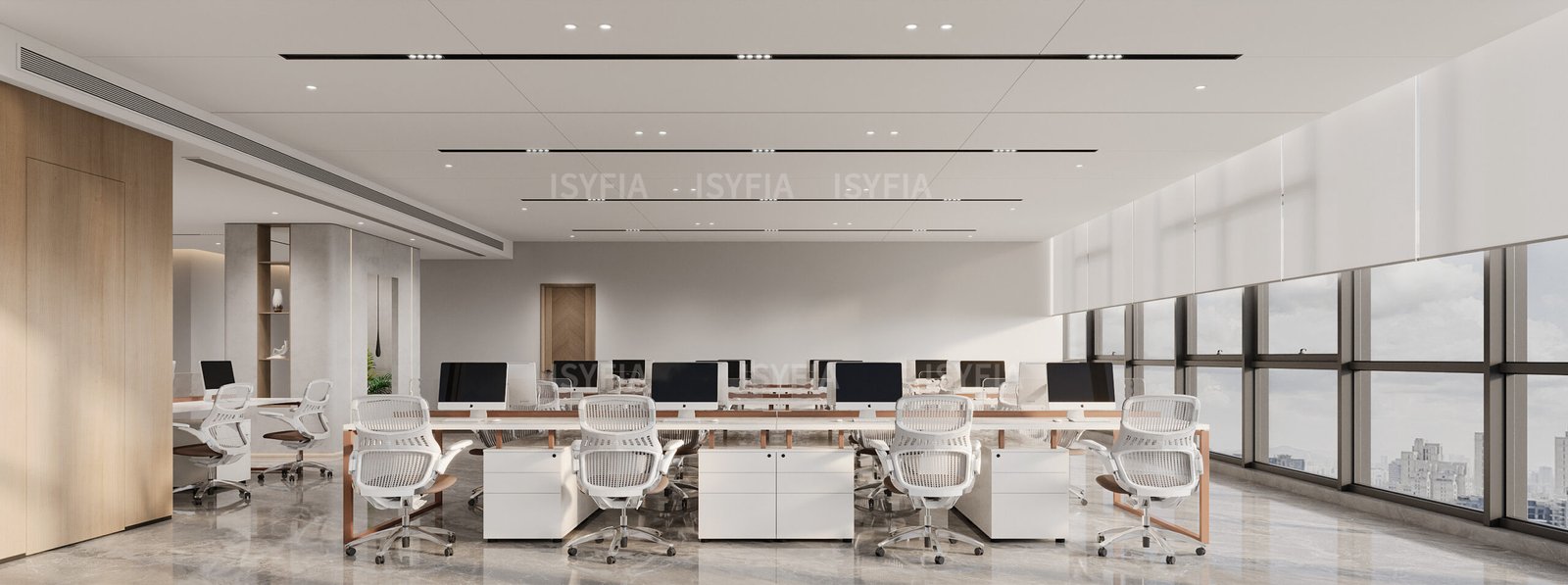 Modern Matt Finish Wooden Office Desk Cubicle Partition Workstation Storage Office Furniture Whole Project - Image 8