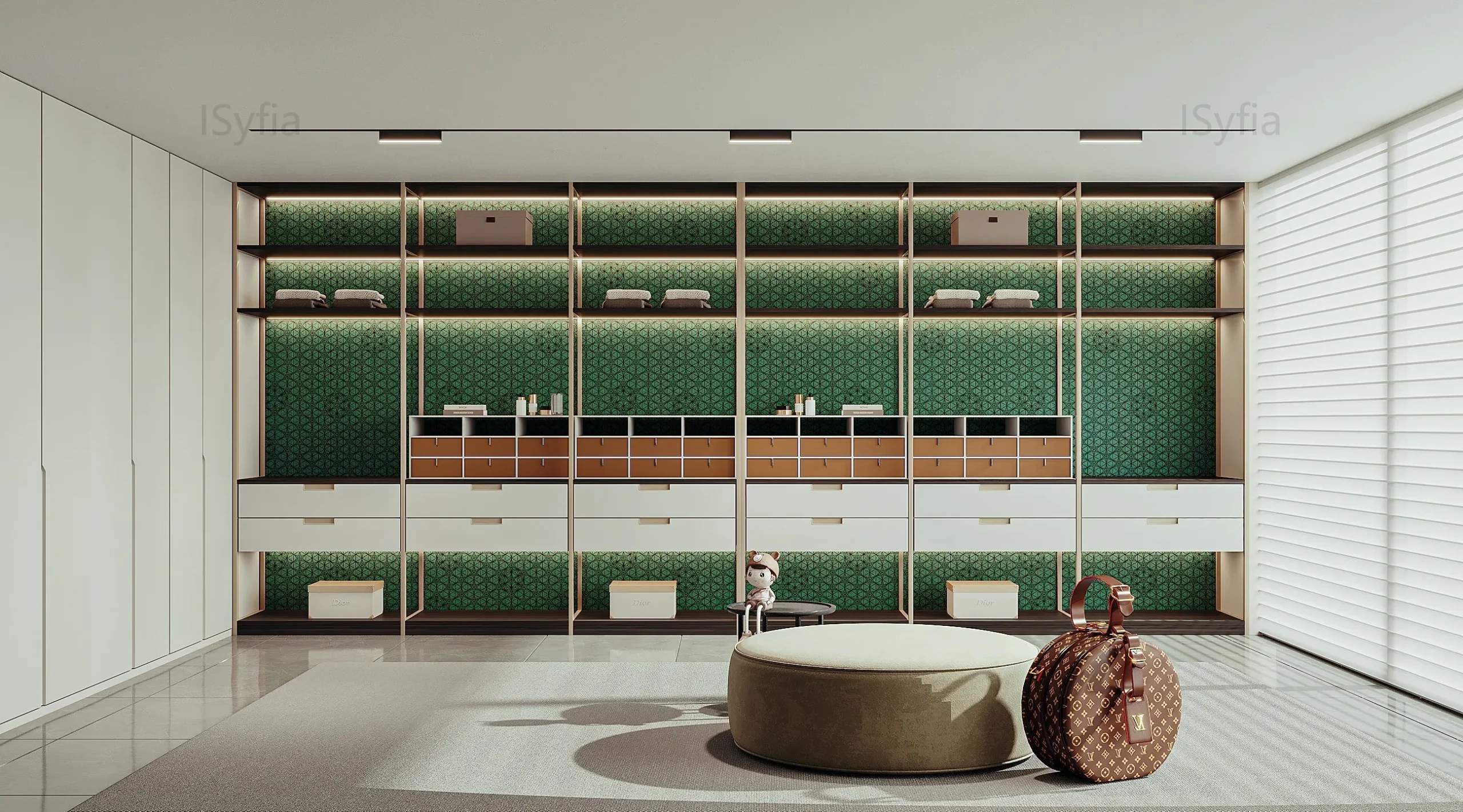 Luxury Contemporary Style Walk-In Closet Convertible Extendable Foldable Wood Door Custom Modern Bedroom Wall Design - Image 3