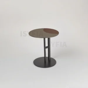 Mini Duotone Modern Minimalism Living Room Furniture Saddle Leather Corner Table with Metal for Home Use