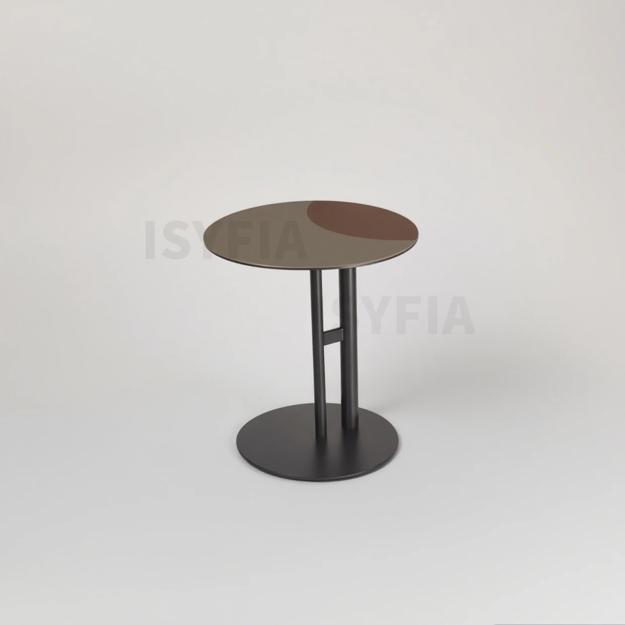 Mini Duotone Modern Minimalism Living Room Furniture Saddle Leather Corner Table with Metal for Home Use