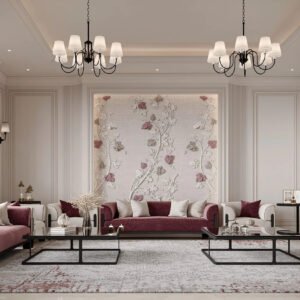 Villa Design Kitchen Cabinet Design Interior Design of High-Volume Villas Sofa Hotel Dining Table Chair French Style Living Room