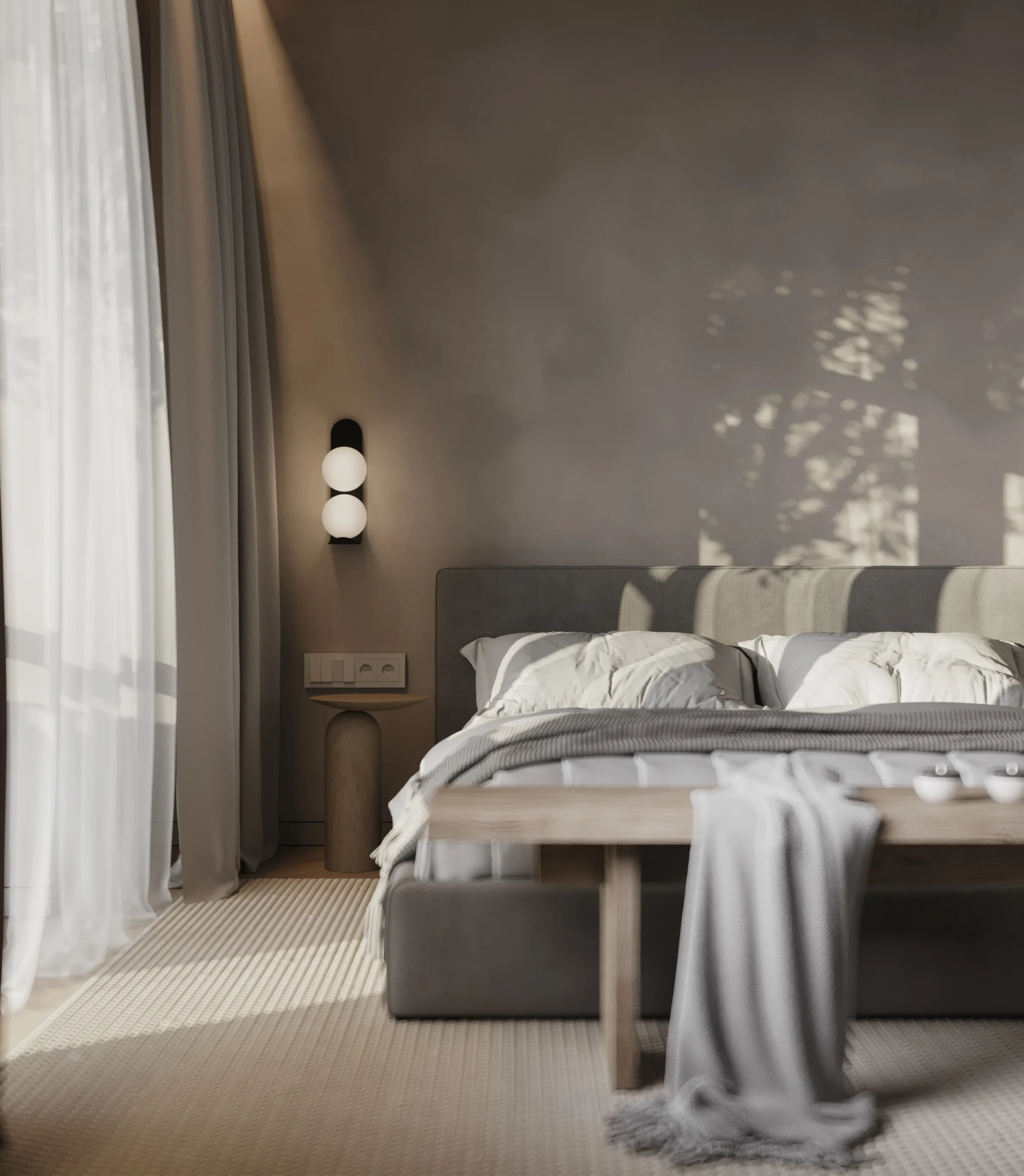 Apartment Villa Design Wardrobe Design Interior Design of High-Volume Villas Bedroom Glass Door Cabinet Dark Wabi-Sabi Style - Image 15