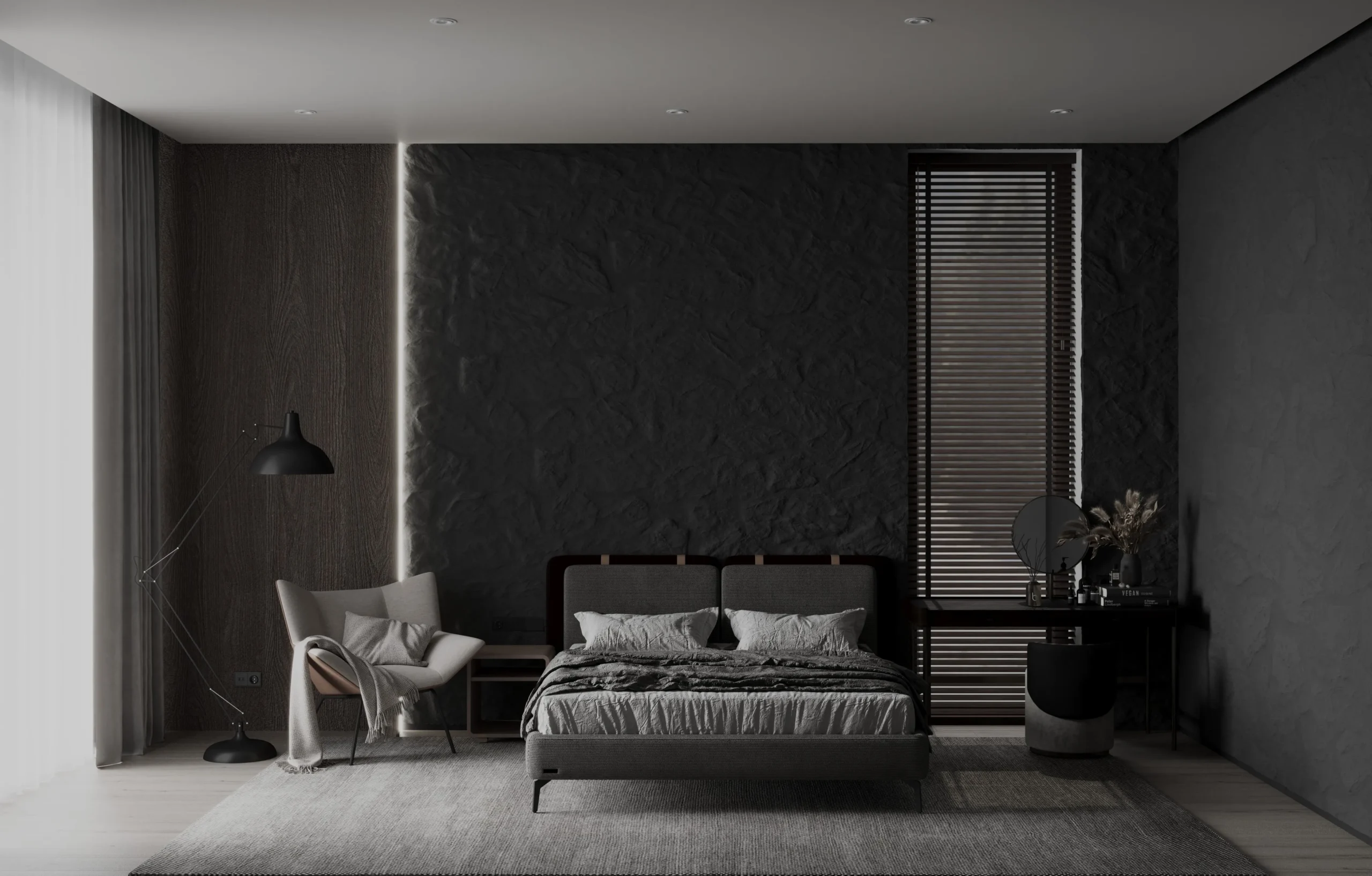 Villa Closet Minimalist Wall-Mounted Closet System Apartment Walnut Color Solid Wood Wall-Mounted Wardrobe System Walk in Closet - Image 8