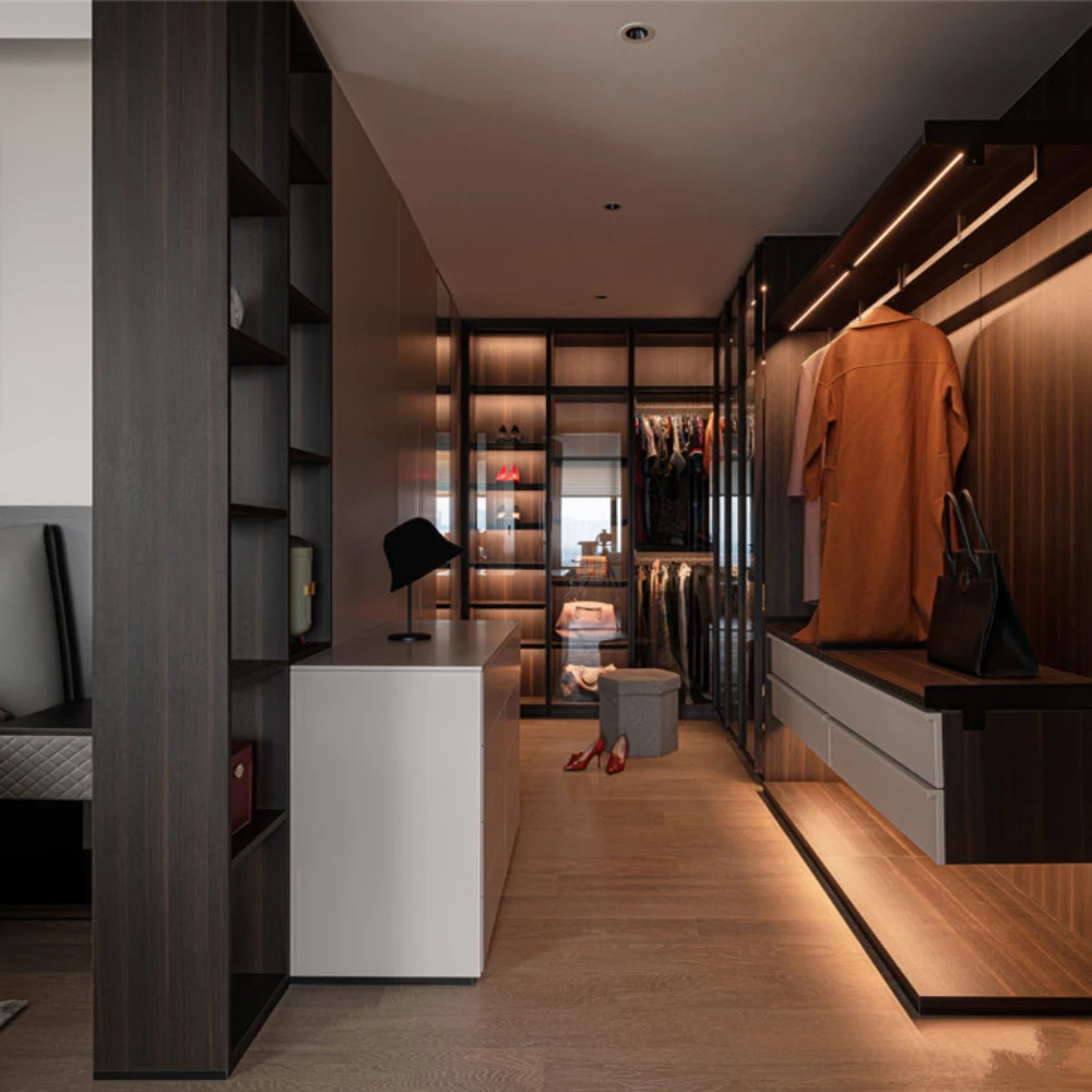 Luxury Convertible Wardrobe Sliding Door Steel Wood Clothes Cabinet for Home Apartment Workshop - Image 10