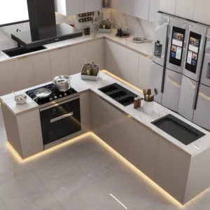 Custom High-End Kitchen Islands UV Lacquer Laminated Finish Sink for Luxury Mansion & Villa Professional Retail & Export Island