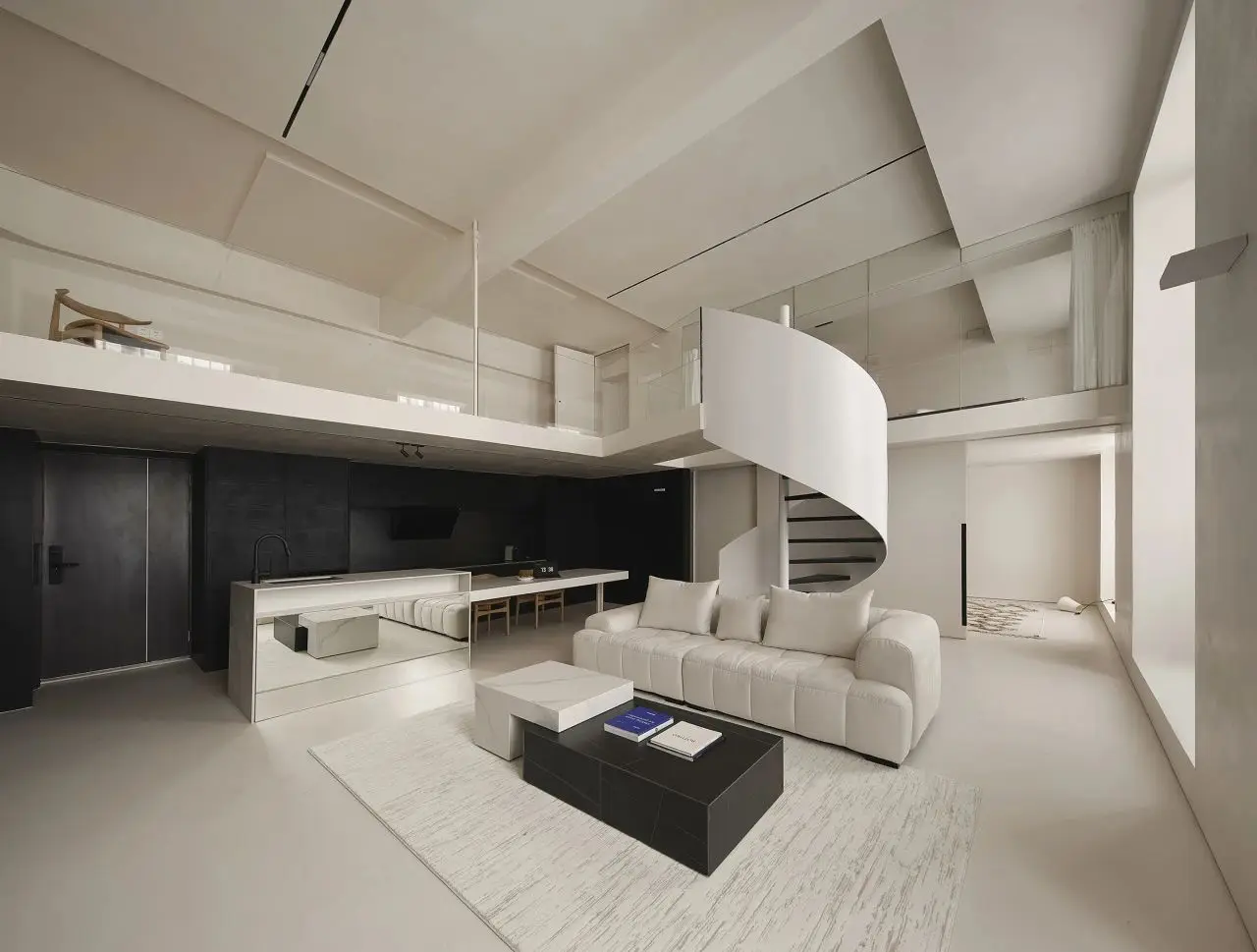 Simple High-End Business Style Black Kitchen Cabinet with Open Shelves and Island Smart Design Without Handles - Image 8