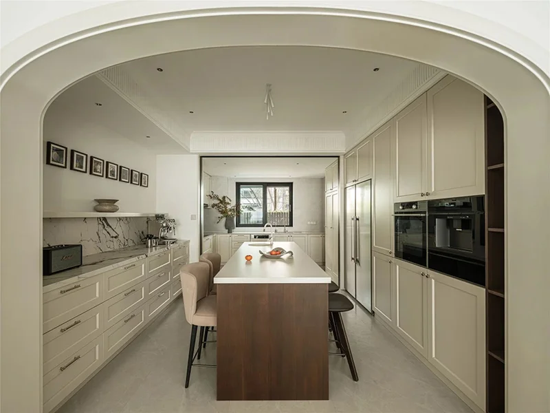 Solid Wood Home Furniture Full Design Kitchen Cupboard Set Islands Cabinet for Villa Apartment - Image 12