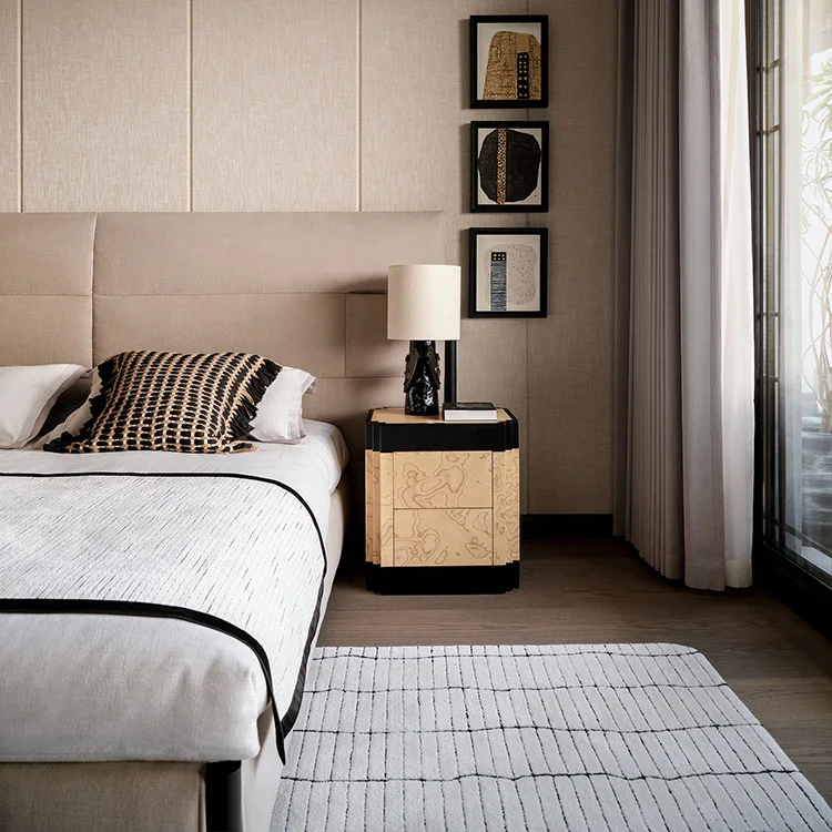 Modern Luxury Bedroom Furniture High-Quality King and Queen Size Bed Sets with Minimalist Design for Villas and Apartments