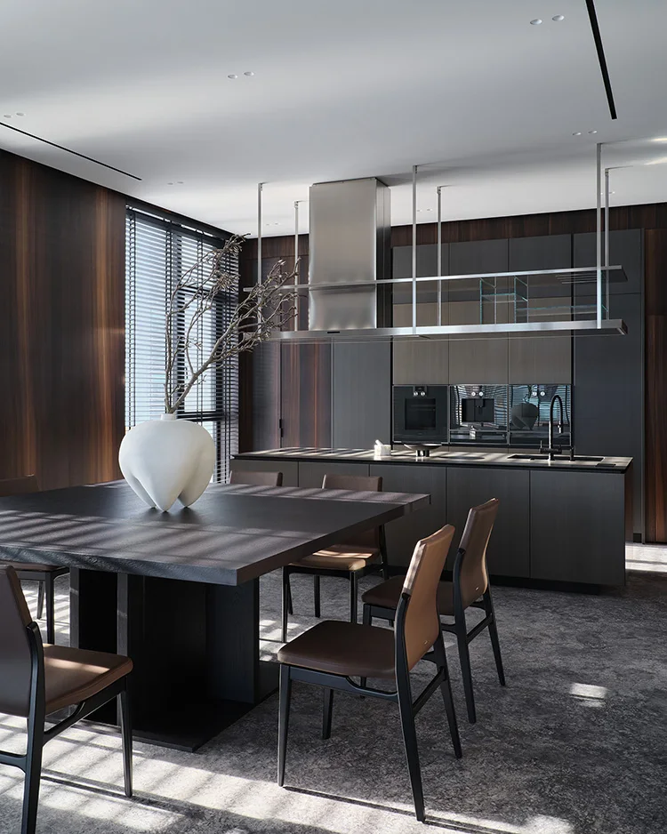 Modern Wing Back Marble Sticker Dining Table Set with 6 Chairs Home Furniture for Apartment Use - Image 11