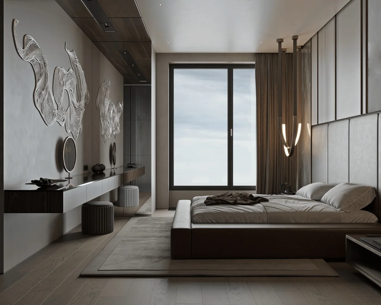 Modern Hotel Bedroom Furniture Set with Comfortable Bed Nightstands Wardrobe and Elegant Design - Image 15