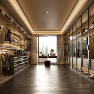 Wardrobe Dressing Room Walk in Closet Cloakroom Wardrobe with Black Frames and Black Glass Glass Wardrobe Glass Closet