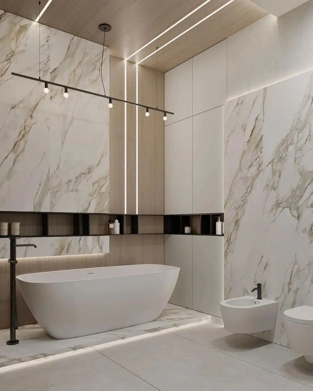 Hotel Vanity Villa Modern Minimalism Style Wall-Mounted Bathroom Vanity Cabinet with Bath Mirrors Villa Solid Wood Double Vanity - Image 3