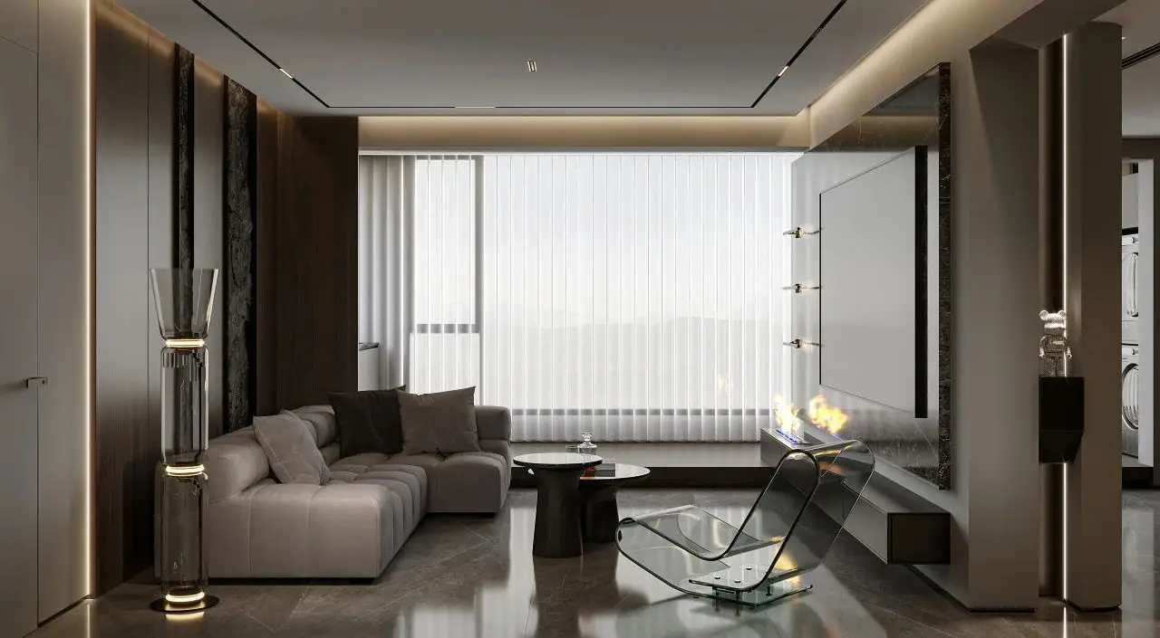 Apartment Villa Design Kitchen Cabinet Design Interior Design of High-Volume Villas Sofa Wine Cabinet Living Room - Image 6