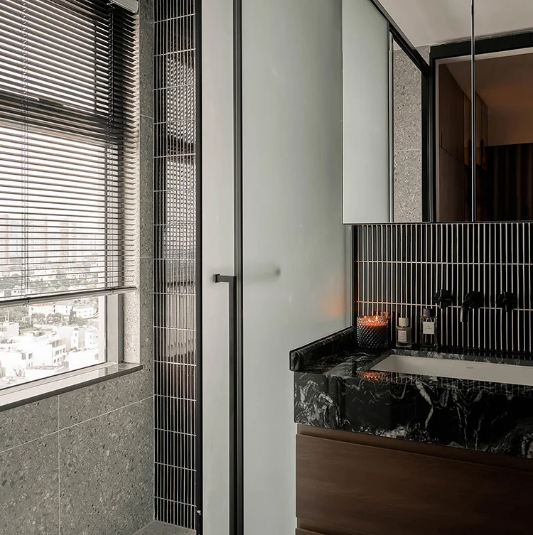 Modern White Bathroom Cabinet Wall Mounted with Bath Mirror and Ceramic Countertop MDF Carcase Material - Image 8