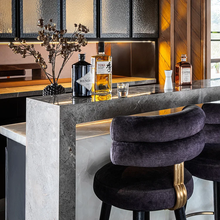 Restaurant Bar Chair Nordic Luxury Modern Bar Stool Set for Hotels Villas & Apartments for Pool Table & Kitchen Living Room Set - Image 3