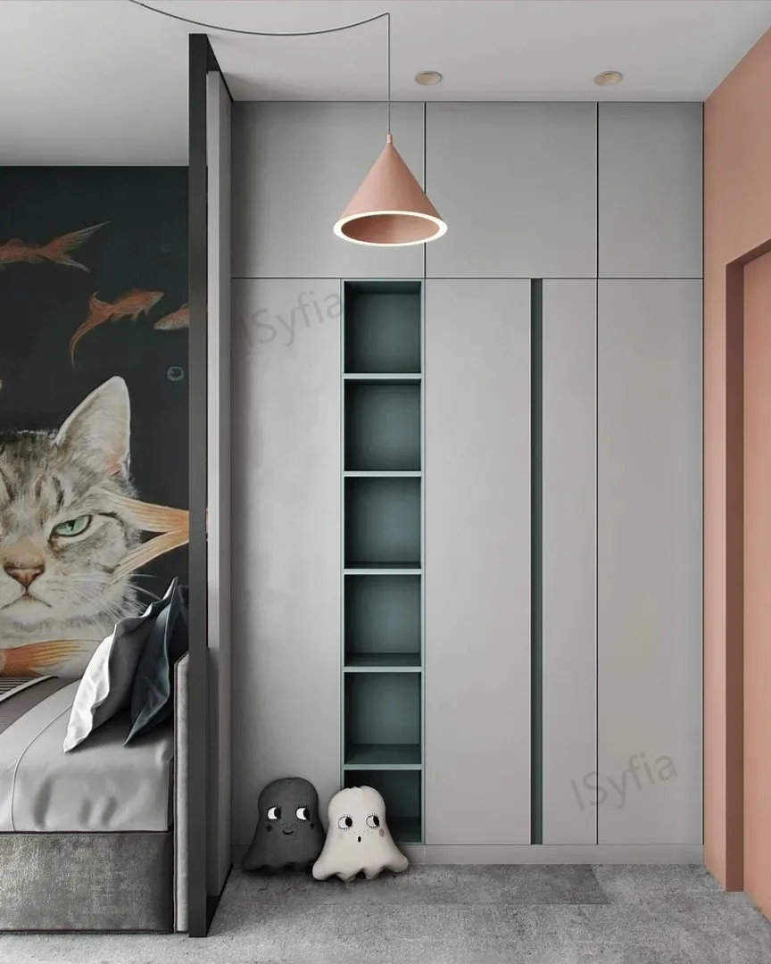 High Quality Melamine Wood Decorative Cabinet DIY Children's Wardrobe for Bedroom Design Light Home Furniture for Apartment Use - Image 5