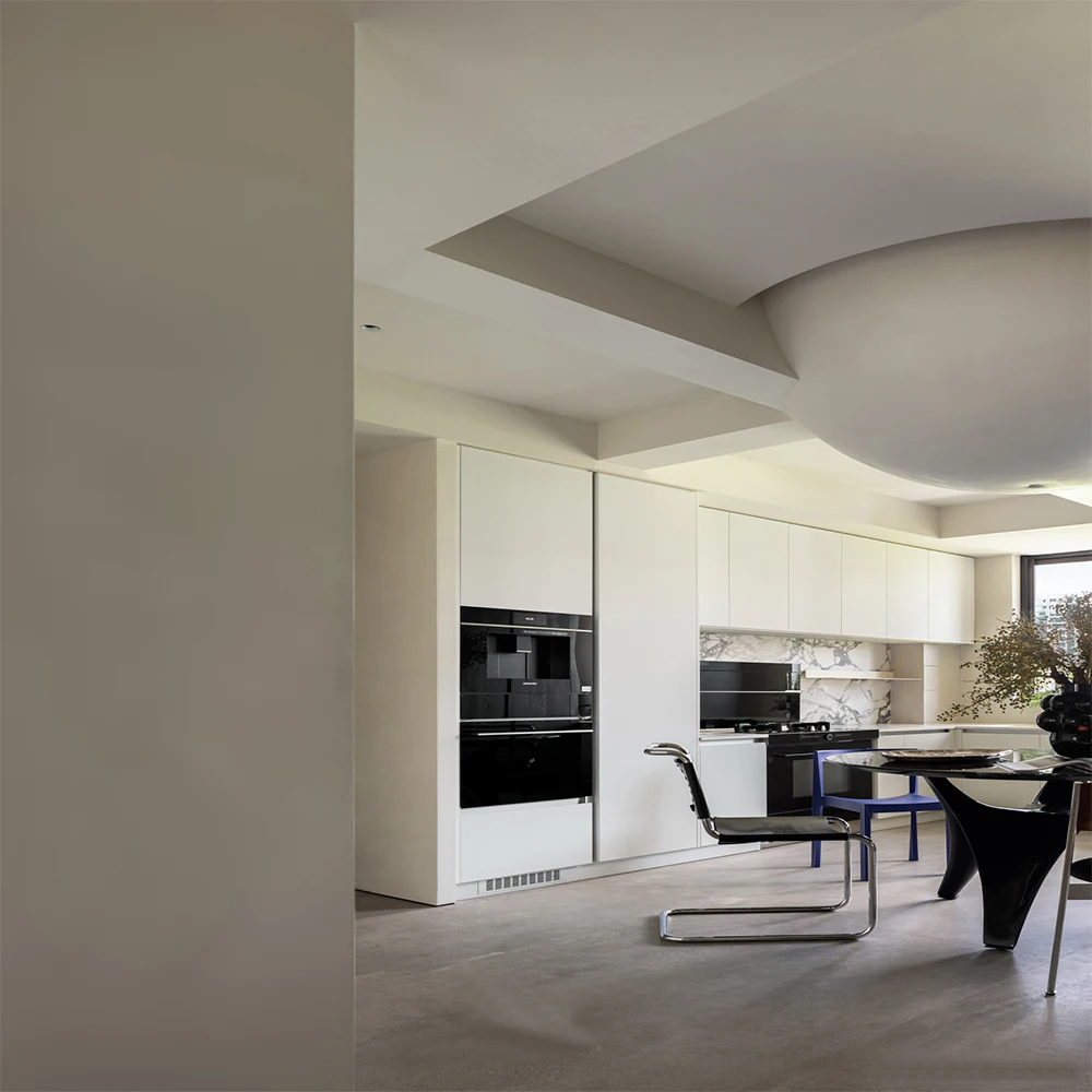 Luxury Stainless Steel Kitchen Cabinets with Complete Solid Wood Hardware Accessories for Home Use - Image 8