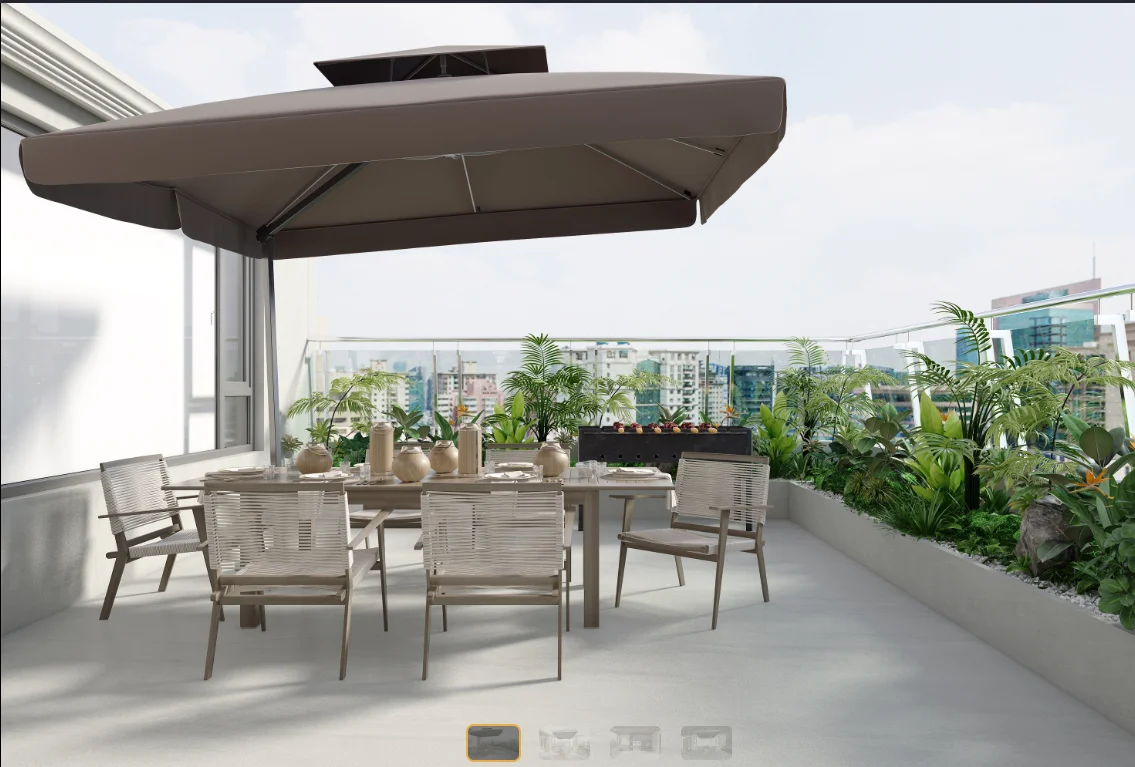 Durable Teak Lounge Rattan Sets Waterproof Luxury Outdoor Furniture for Garden Patio Sunbeds Dining Outdoor Leisure Sofa Set - Image 8