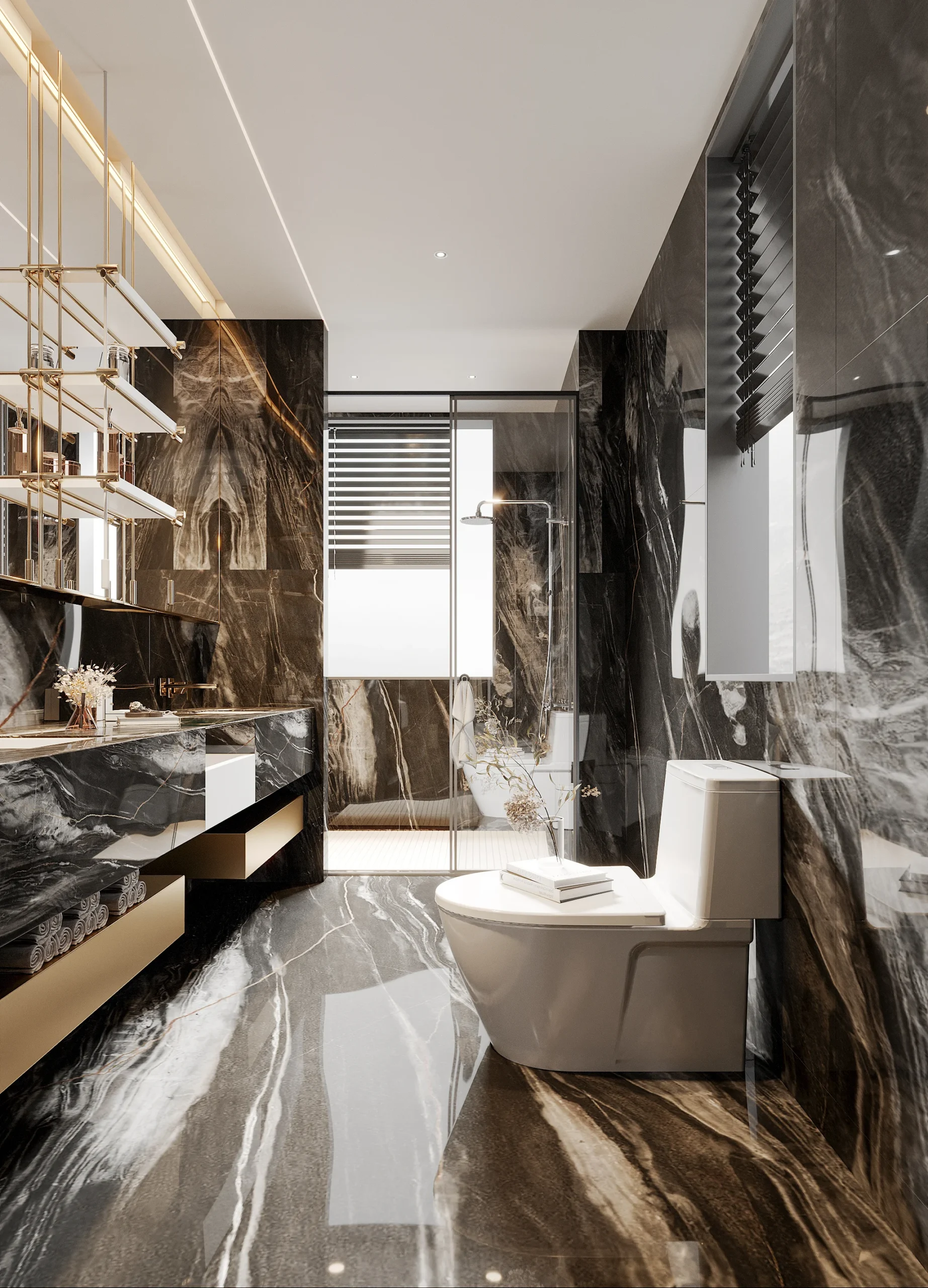 Villa Custom Designed Modern Kitchen Cabinets Open-Concept Hotel Walk in Closet Wardrobe Vanity Bathroom Open Garment Rack Area - Image 4