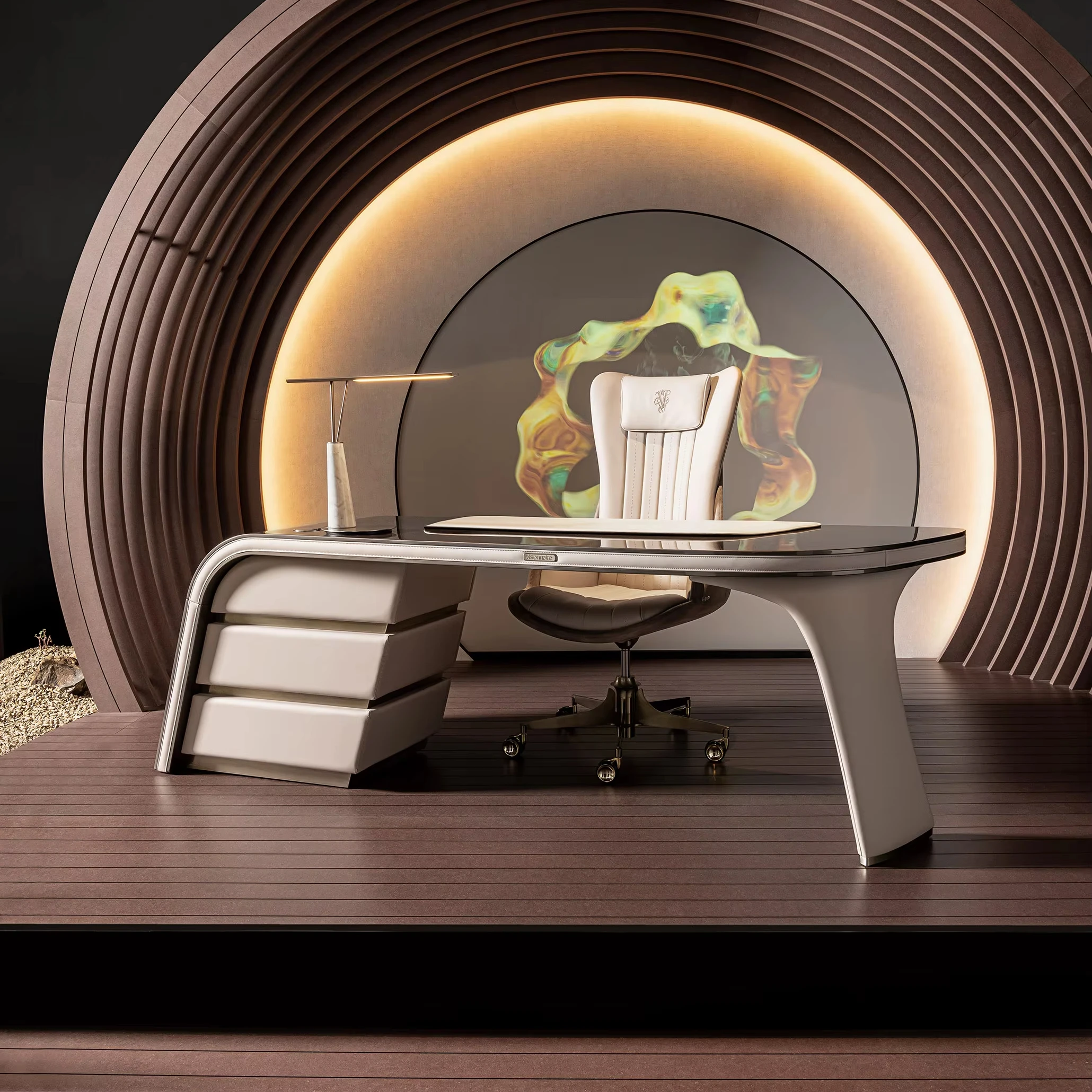 Modern Luxury Home Office Furniture Customizable Contemporary Office Desk Made of Steel for Office Building Use - Image 4