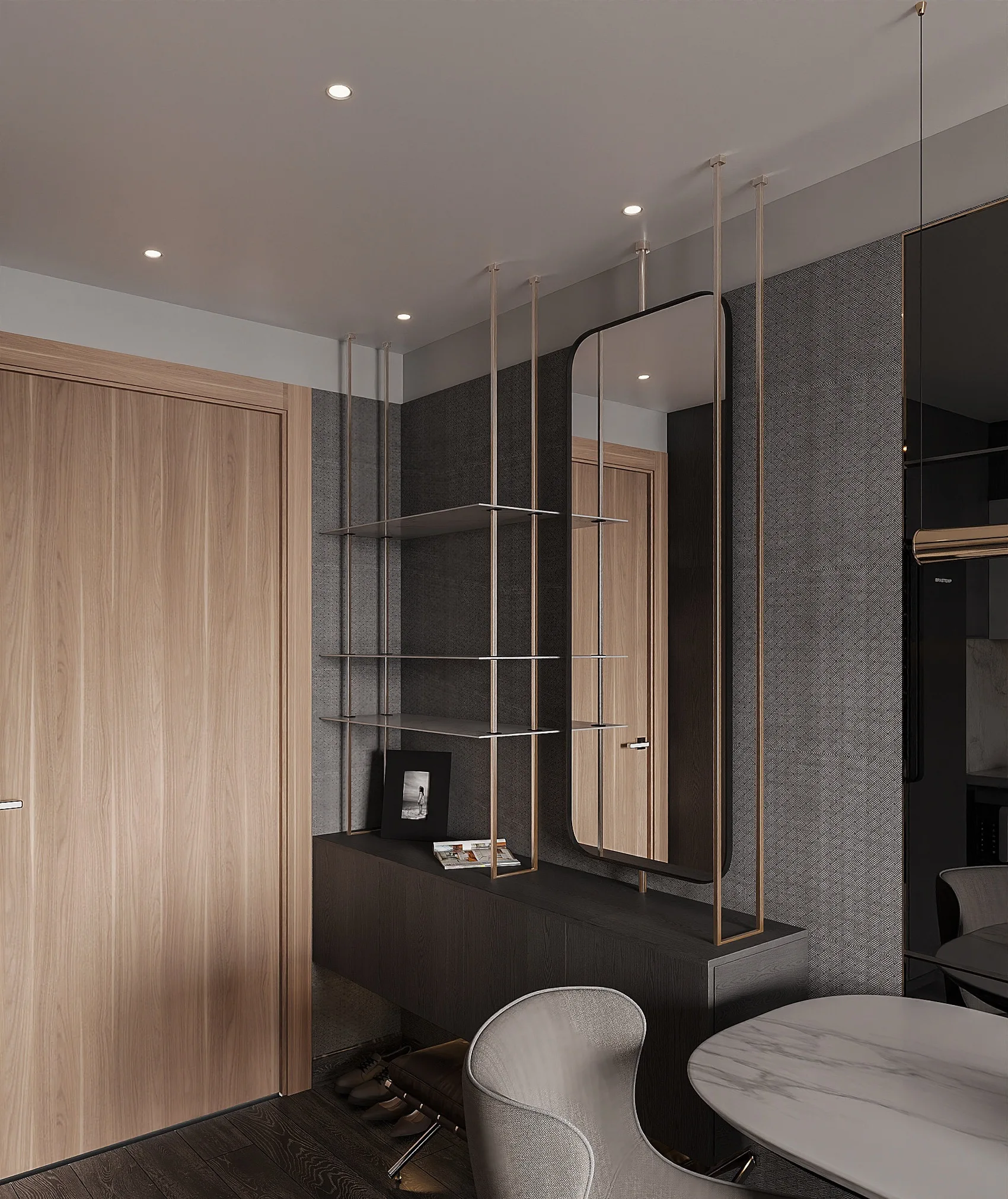 Apartment Villa Design Kitchen Cabinet Design Interior Design of High-Volume Villas Sofa Wine Cabinet Living Room - Image 13