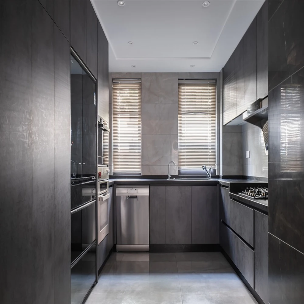 French Lift-Up Wood Kitchen Cabinet Stainless Modular Cabinets on Sale Wood Material - Image 3
